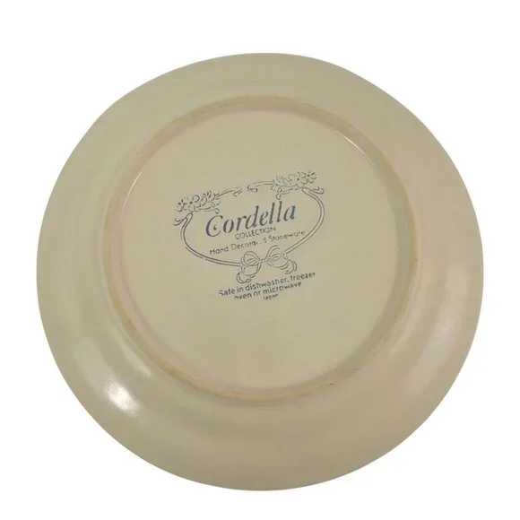 Cordella Bluet Hand Decorated 7 ¾” Stoneware Salad Luncheon Plates – Set of 4 - Picture 4 of 12